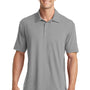 Port Authority Mens Cotton Touch Performance Moisture Wicking Short Sleeve Polo Shirt - Frost Grey