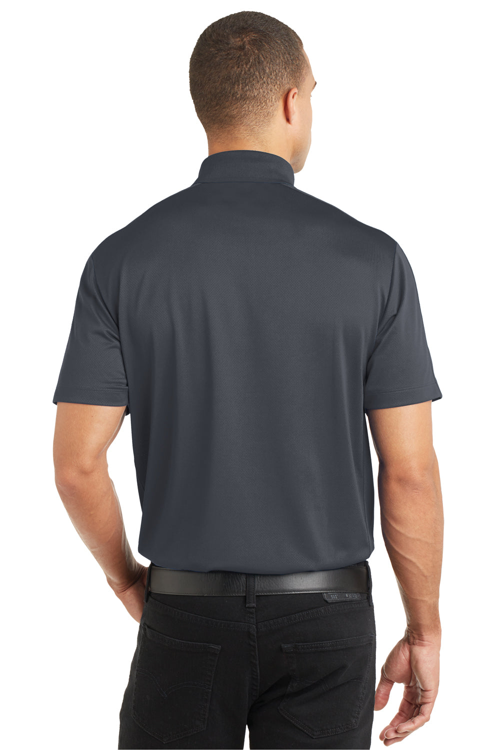 Port Authority K569 Mens Moisture Wicking Short Sleeve Polo Shirt Graphite Grey Back