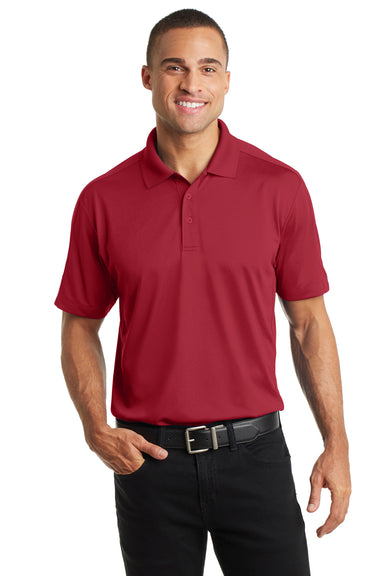 Port Authority K569 Mens Moisture Wicking Short Sleeve Polo Shirt Red Front