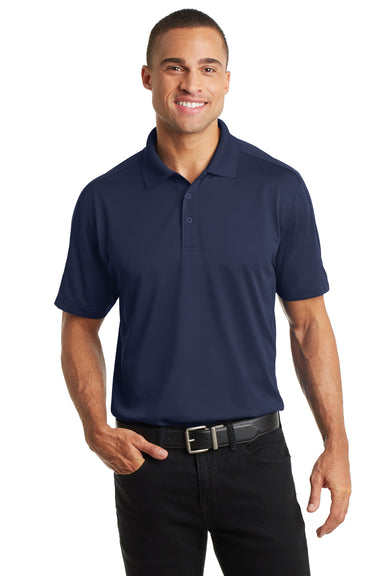 Port Authority K569 Mens Moisture Wicking Short Sleeve Polo Shirt Navy Blue Front