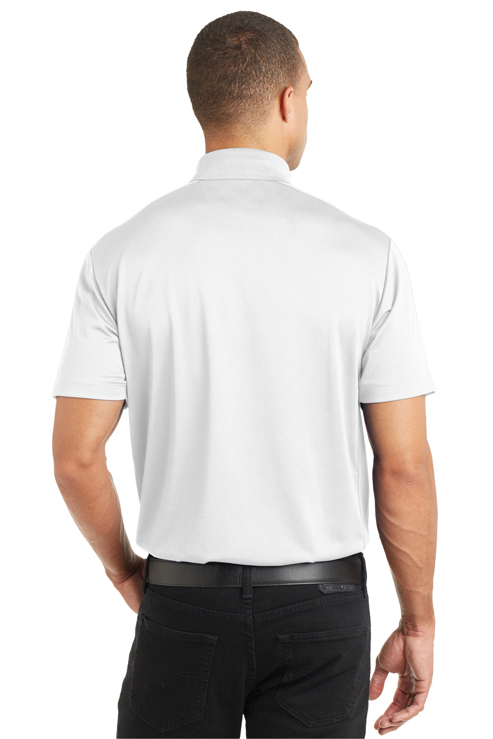Port Authority K569 Mens Moisture Wicking Short Sleeve Polo Shirt White Back