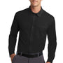 Port Authority Mens Dimension Moisture Wicking Long Sleeve Button Down Shirt w/ Pocket - Black