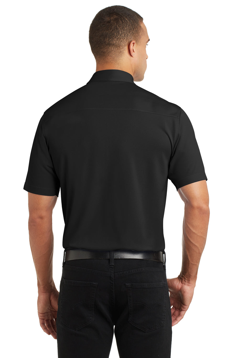 Port Authority K571 Mens Dimension Moisture Wicking Short Sleeve Polo Shirt Black Back