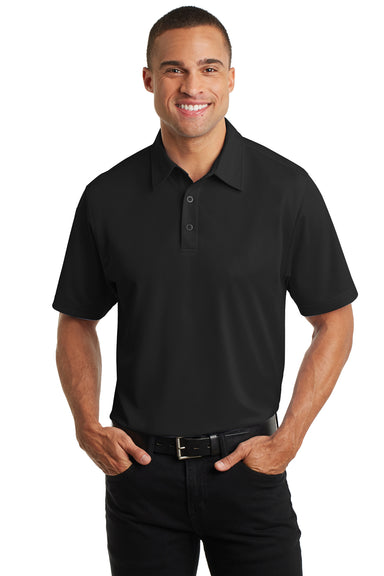 Port Authority K571 Mens Dimension Moisture Wicking Short Sleeve Polo Shirt Black Front