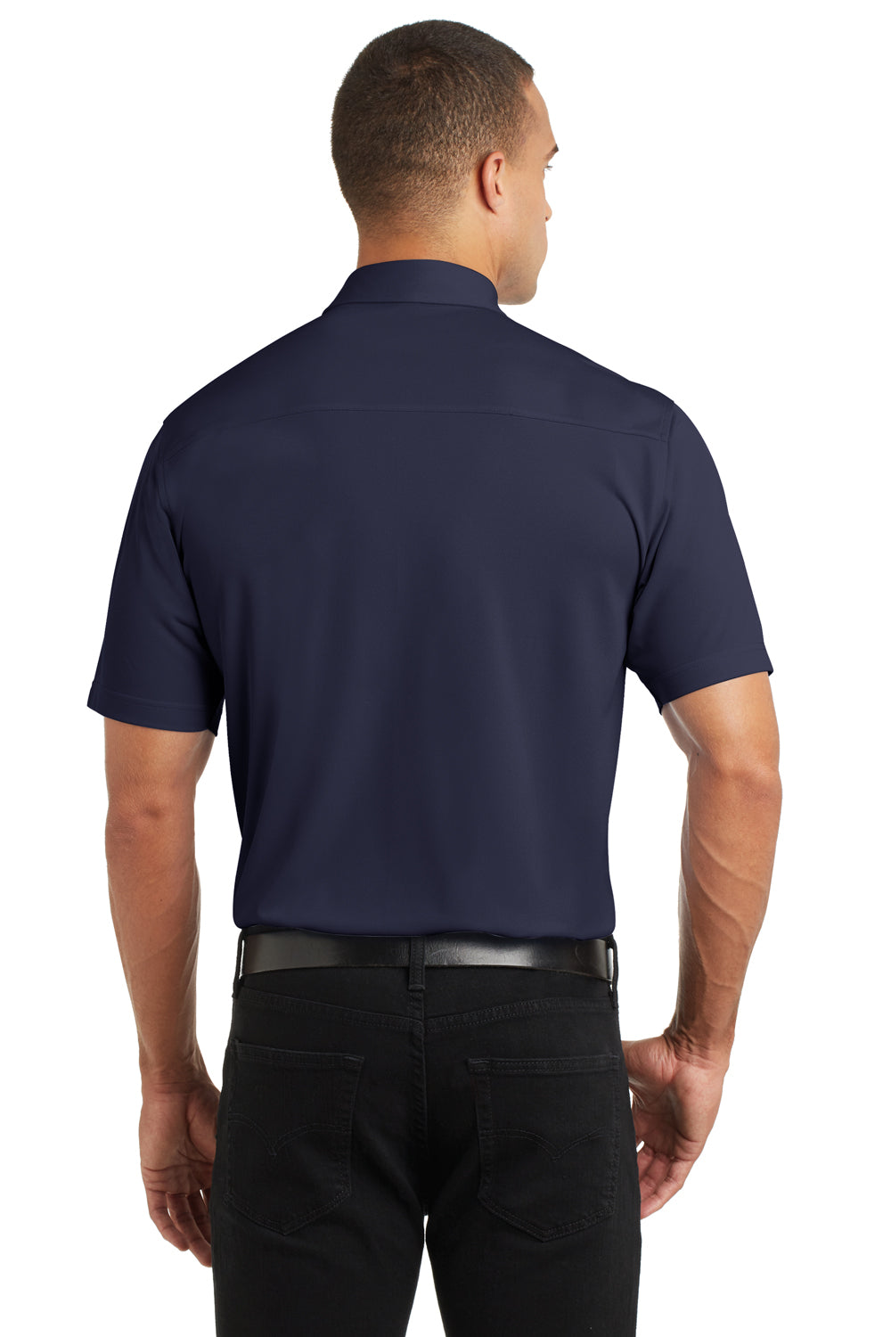 Port Authority K571 Mens Dimension Moisture Wicking Short Sleeve Polo Shirt Navy Blue Back