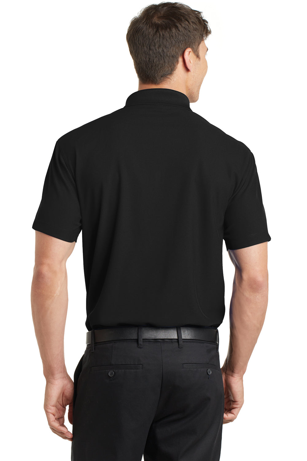 Port Authority K572 Mens Dry Zone Moisture Wicking Short Sleeve Polo Shirt Black Back