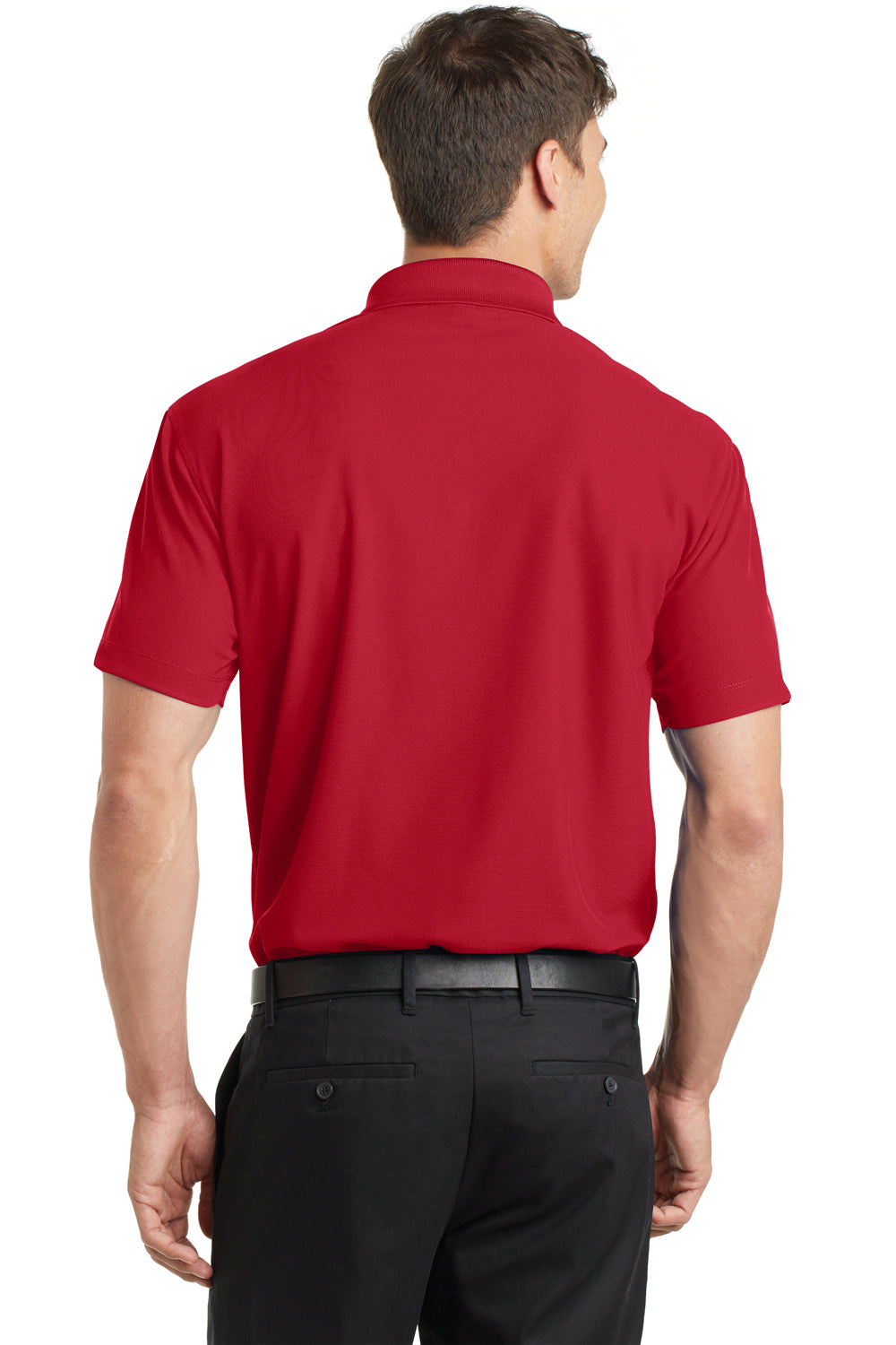 Port Authority K572 Mens Dry Zone Moisture Wicking Short Sleeve Polo Shirt Red Back
