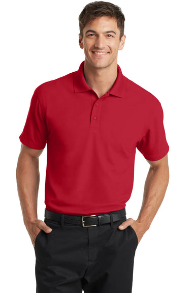 Port Authority K572 Mens Dry Zone Moisture Wicking Short Sleeve Polo Shirt Red Front