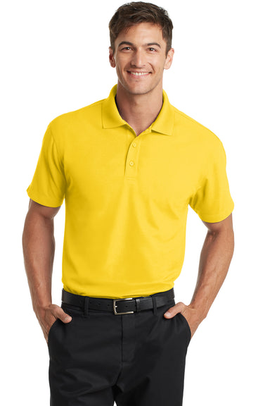 Port Authority K572 Mens Dry Zone Moisture Wicking Short Sleeve Polo Shirt Yellow Front