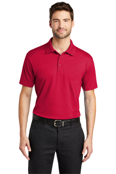 Port Authority K573 Mens Rapid Dry Moisture Wicking Short Sleeve Polo Shirt Red Front