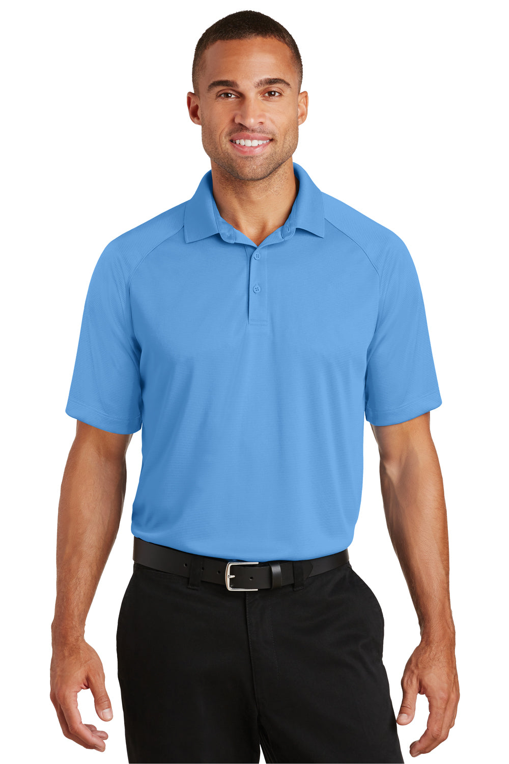 Port Authority K575 Mens Crossover Moisture Wicking Short Sleeve Polo Shirt Azure Blue Front