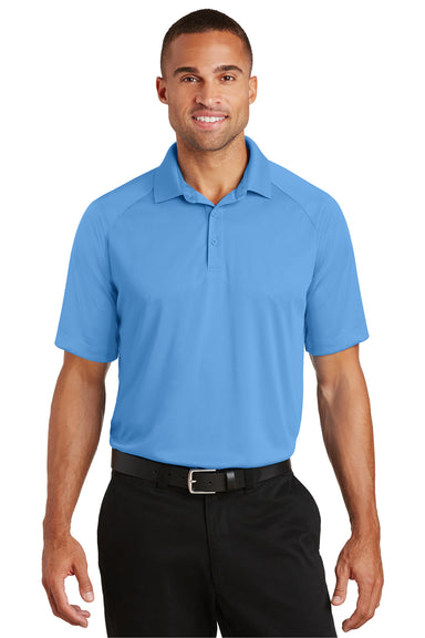 Port Authority K575 Mens Crossover Moisture Wicking Short Sleeve Polo Shirt Azure Blue Front