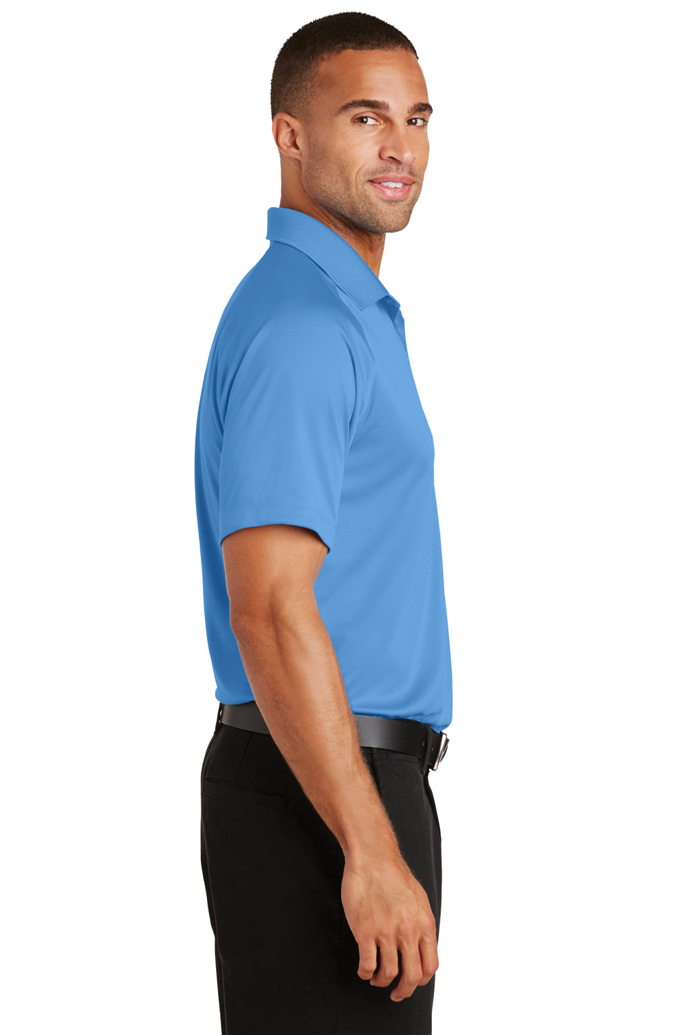 Port Authority K575 Mens Crossover Moisture Wicking Short Sleeve Polo Shirt Azure Blue Side