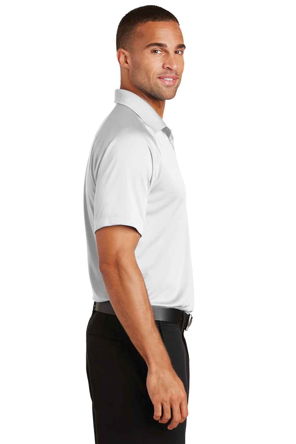Port Authority K575 Mens Crossover Moisture Wicking Short Sleeve Polo Shirt White Side