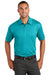 Port Authority K576 Mens Trace Moisture Wicking Short Sleeve Polo Shirt Heather Tropic Blue Front