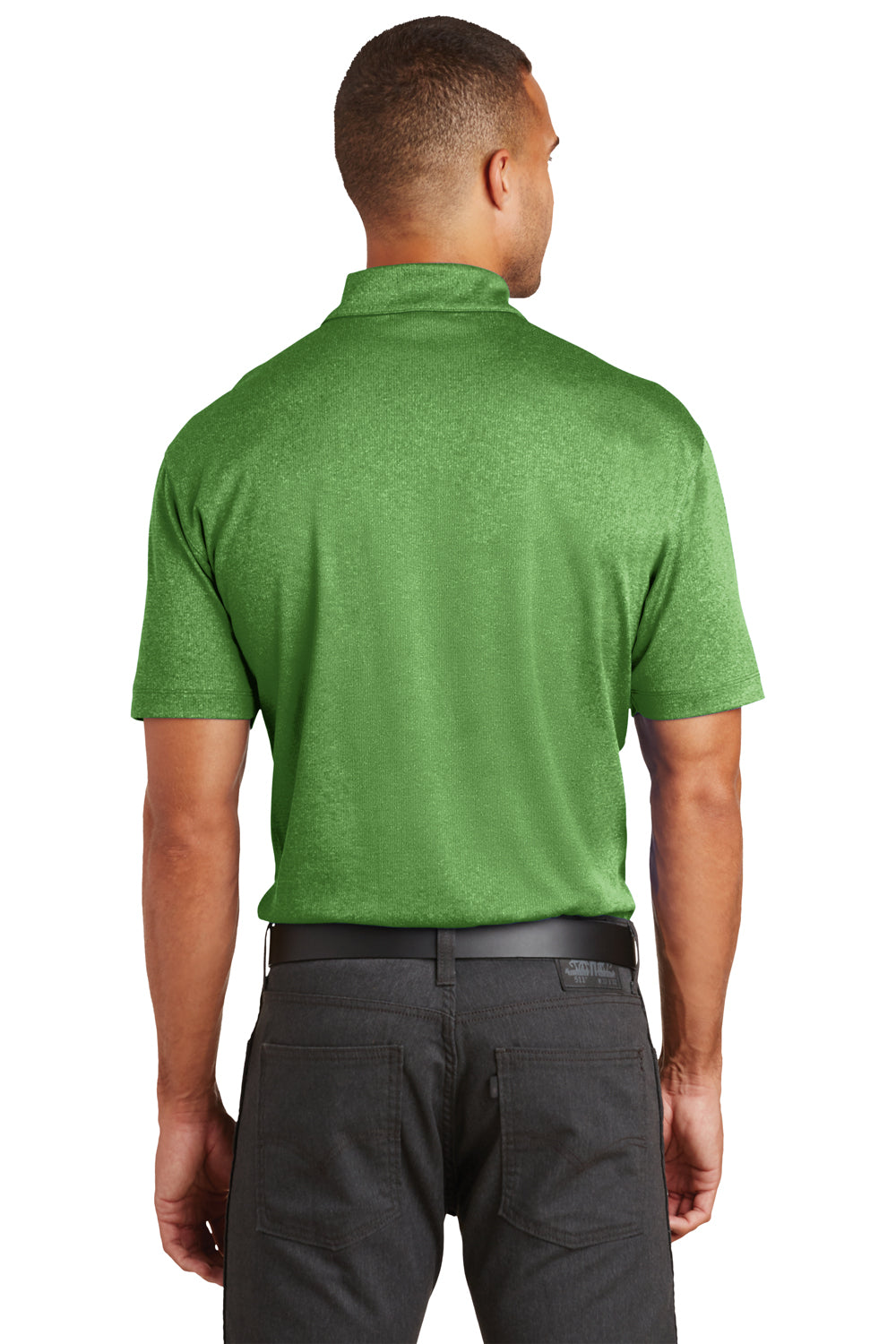 Port Authority K576 Mens Trace Moisture Wicking Short Sleeve Polo Shirt Heather Vine Green Back