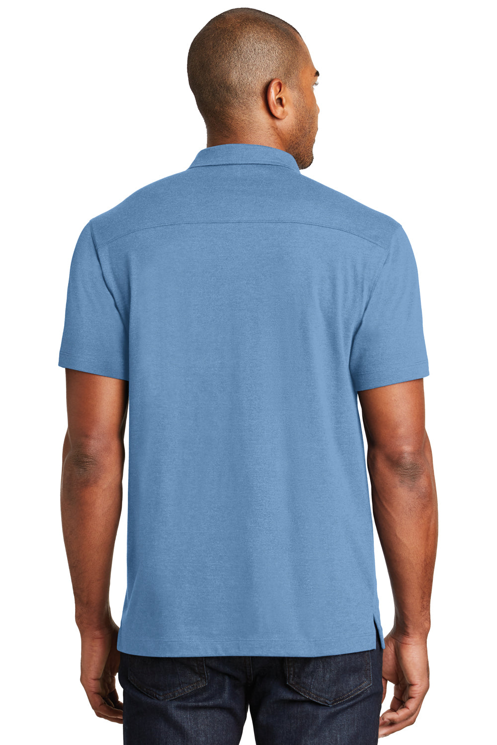 Port Authority K577 Mens Meridian Short Sleeve Polo Shirt Blue Skies Back