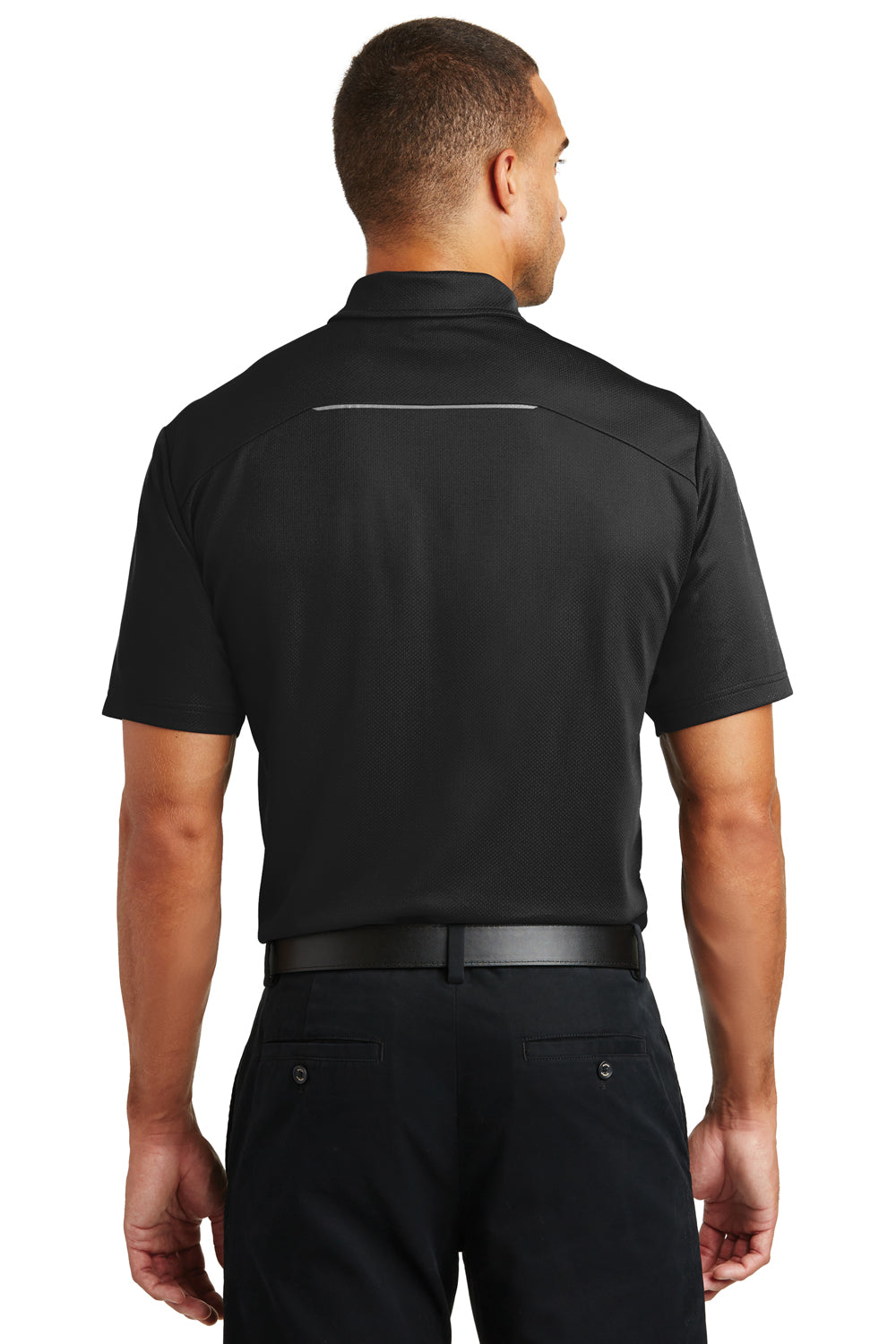 Port Authority K580 Mens Moisture Wicking Short Sleeve Polo Shirt Black Back