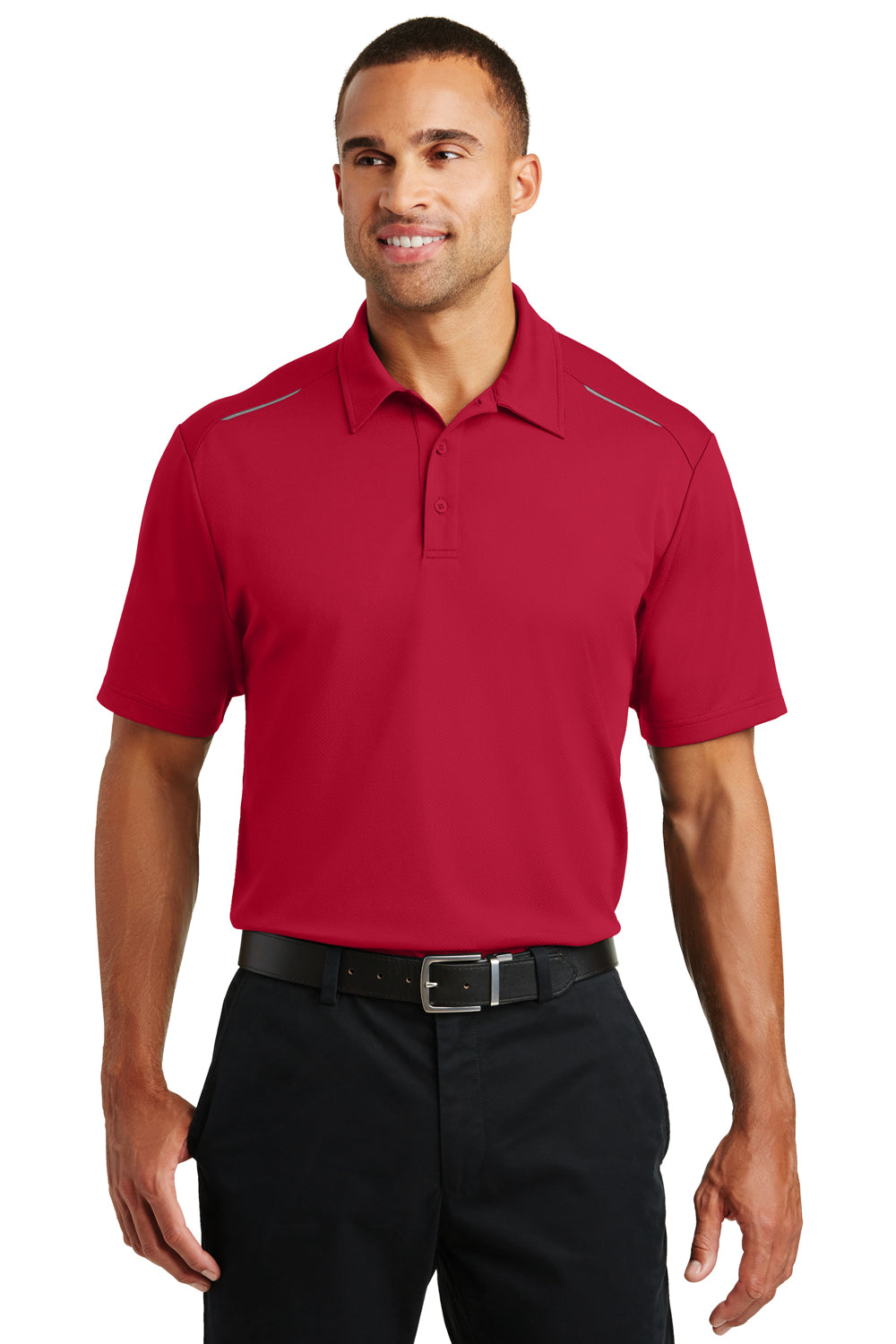 Port Authority K580 Mens Moisture Wicking Short Sleeve Polo Shirt Red Front