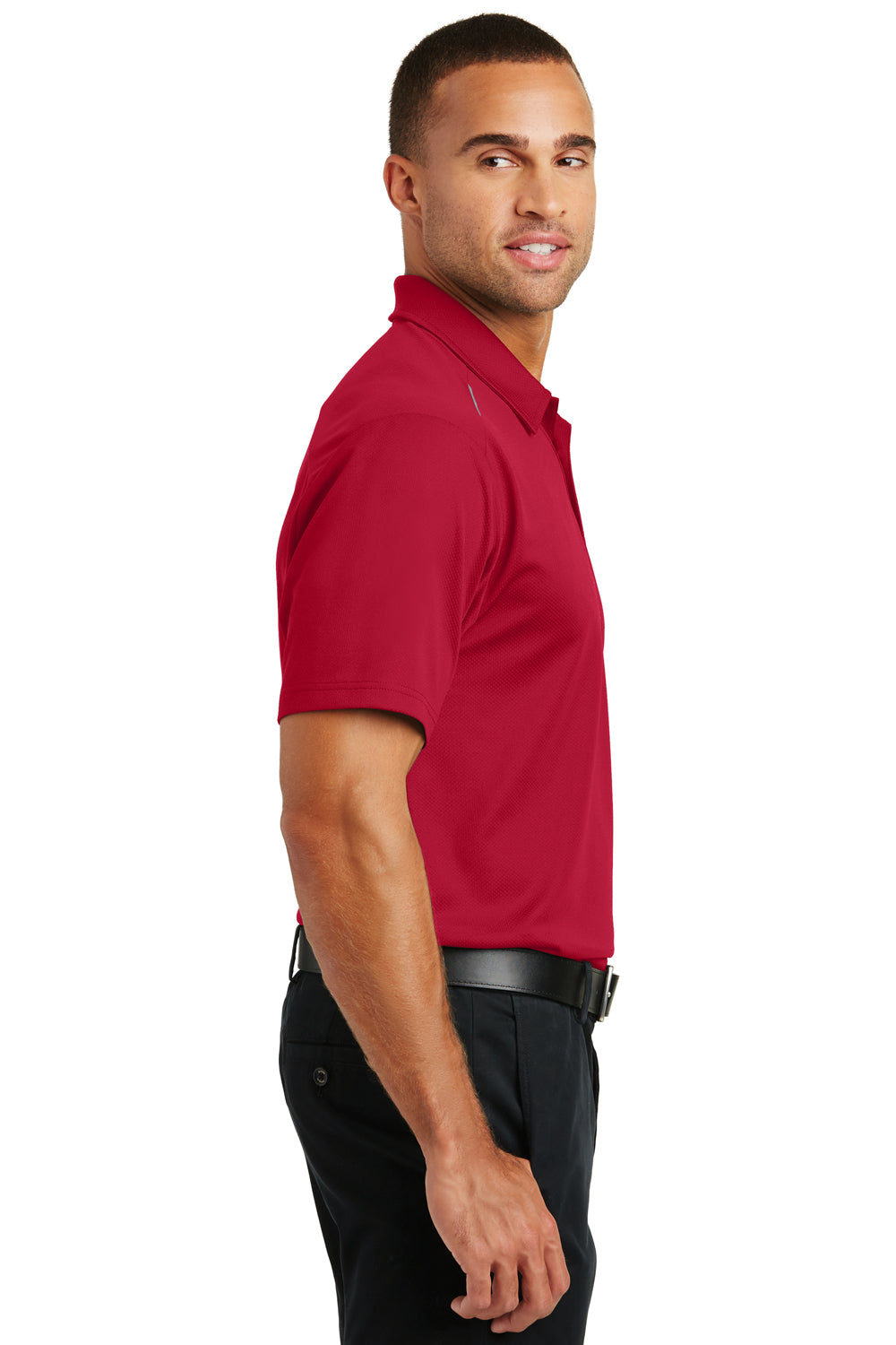 Port Authority K580 Mens Moisture Wicking Short Sleeve Polo Shirt Red Side