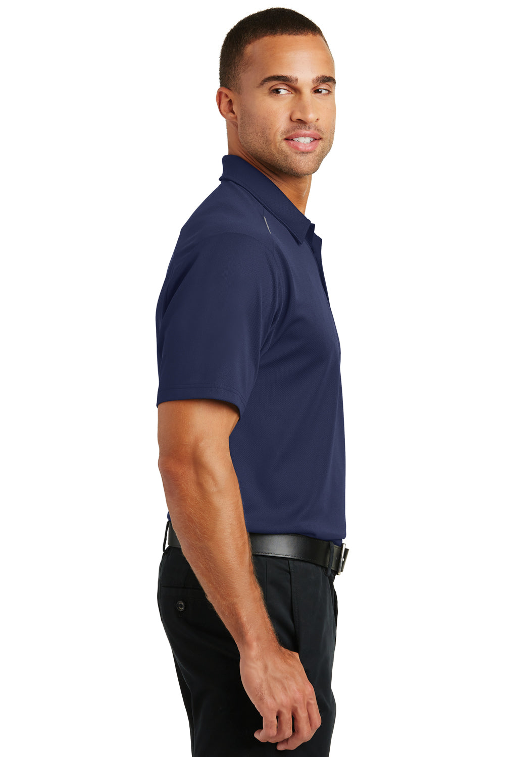Port Authority K580 Mens Moisture Wicking Short Sleeve Polo Shirt Navy Blue Side