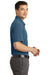 Port Authority K581 Mens Coastal Moisture Wicking Short Sleeve Polo Shirt Navy Blue/Carolina Blue Side