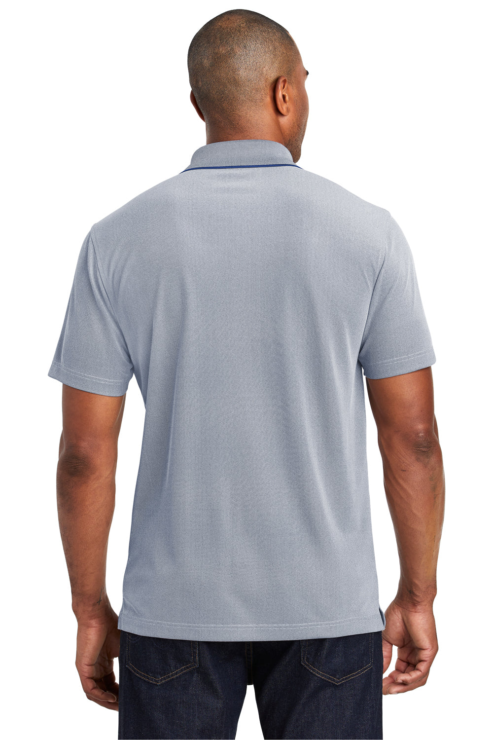 Port Authority K582 Mens Oxford Moisture Wicking Short Sleeve Polo Shirt Navy Blue Back