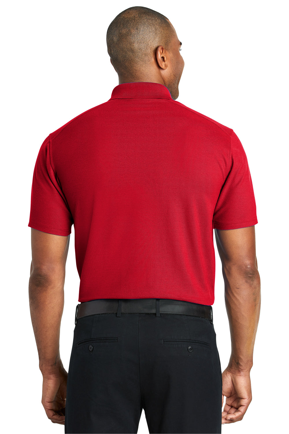 Port Authority K600 Mens EZPerformance Moisture Wicking Short Sleeve Polo Shirt Red Back