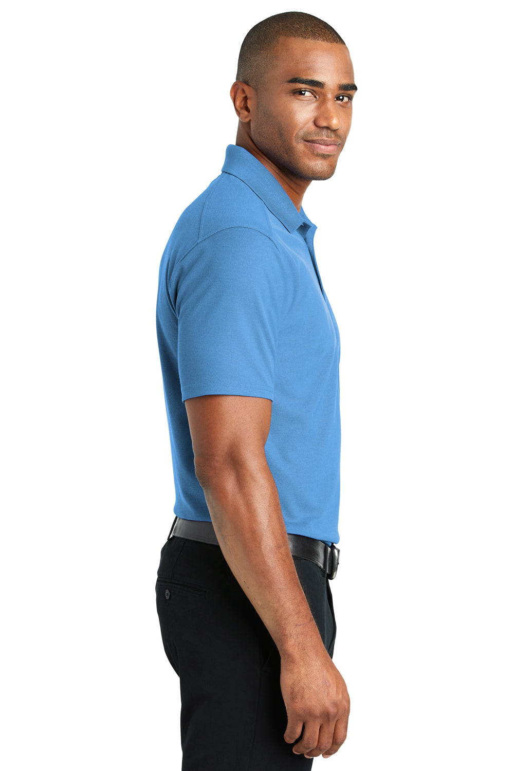 Port Authority K600 Mens EZPerformance Moisture Wicking Short Sleeve Polo Shirt Carolina Blue Side