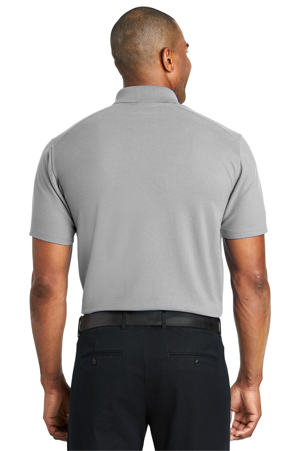 Port Authority K600 Mens EZPerformance Moisture Wicking Short Sleeve Polo Shirt Gusty Grey Back