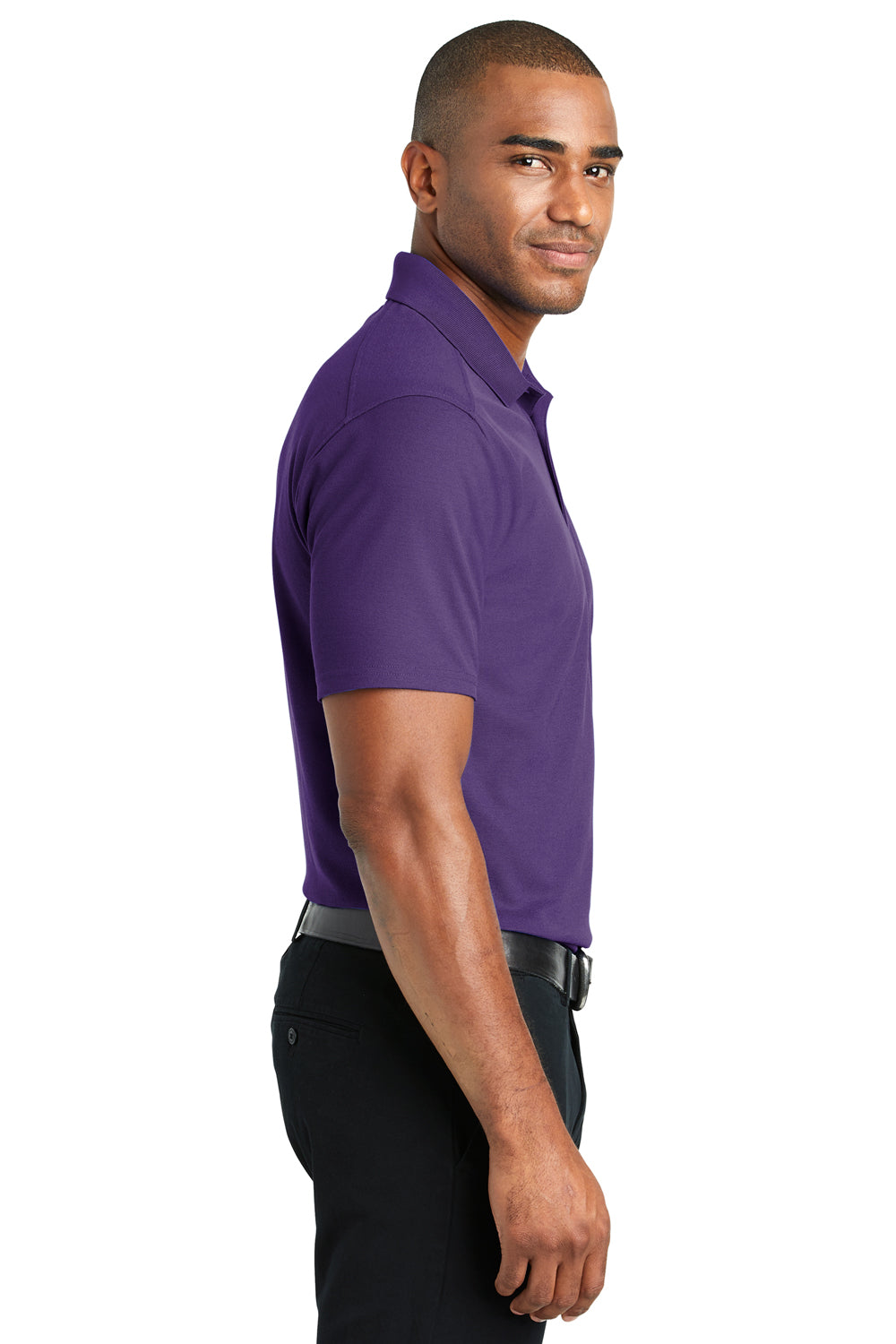 Port Authority K600 Mens EZPerformance Moisture Wicking Short Sleeve Polo Shirt Purple Side