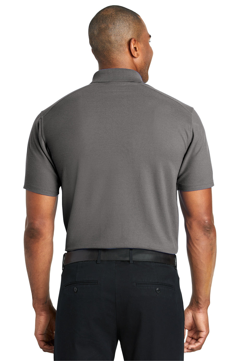 Port Authority K600 Mens EZPerformance Moisture Wicking Short Sleeve Polo Shirt Sterling Grey Back