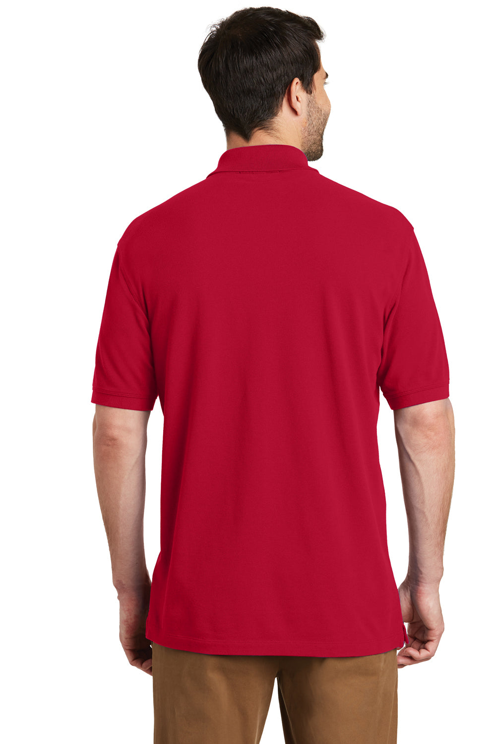 Port Authority K8000 Mens Wrinkle Resistant Short Sleeve Polo Shirt Red Back
