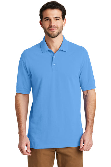 Port Authority K8000 Mens Wrinkle Resistant Short Sleeve Polo Shirt Azure Blue Front