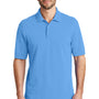 Port Authority Mens Wrinkle Resistant Short Sleeve Polo Shirt - Azure Blue - Closeout