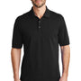 Port Authority Mens Wrinkle Resistant Short Sleeve Polo Shirt - Black