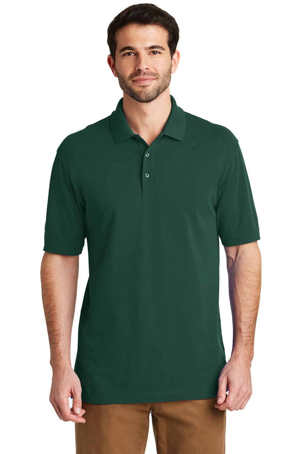 Port Authority K8000 Mens Wrinkle Resistant Short Sleeve Polo Shirt Glen Green Front