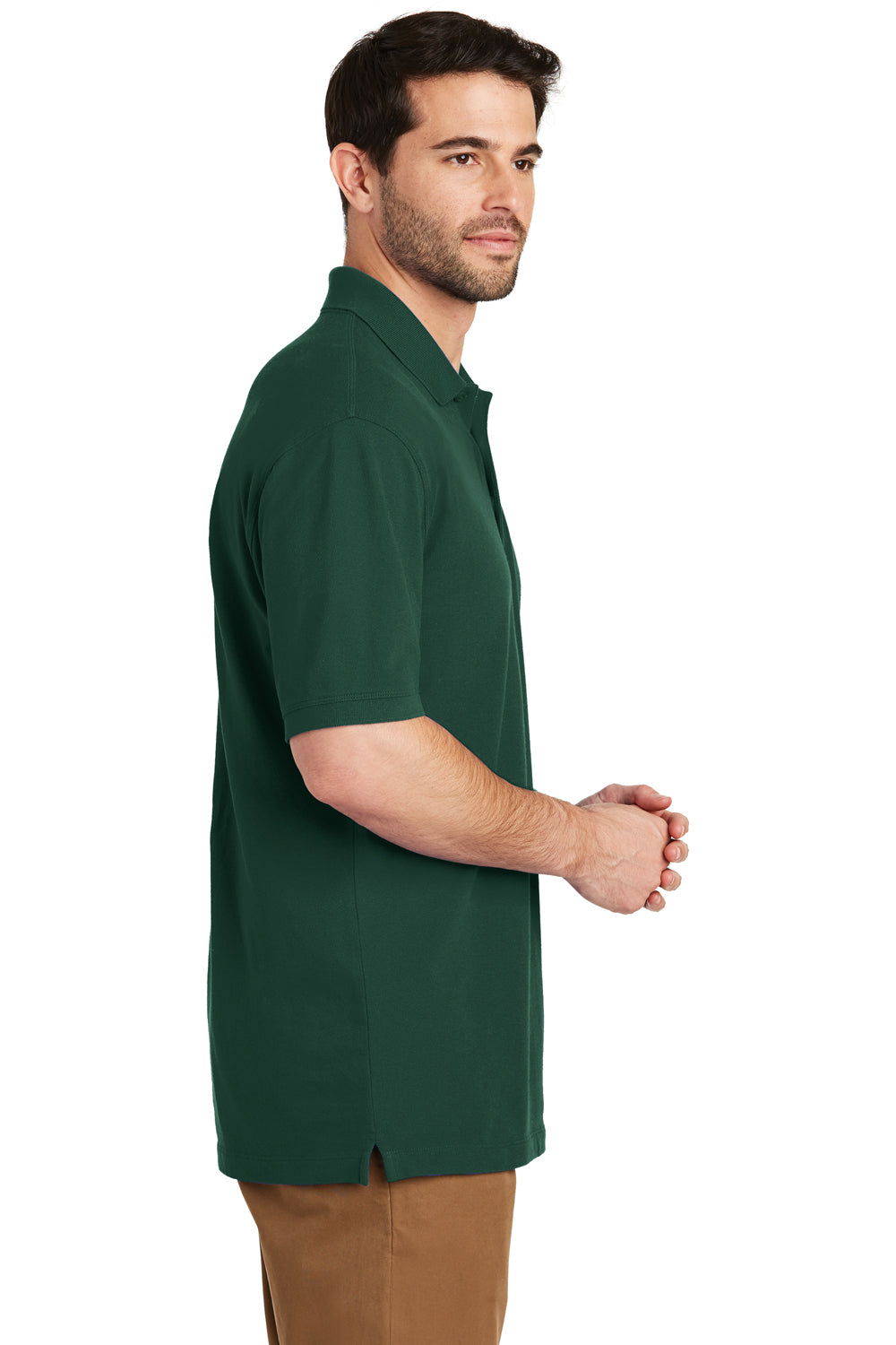 Port Authority K8000 Mens Wrinkle Resistant Short Sleeve Polo Shirt Glen Green Side