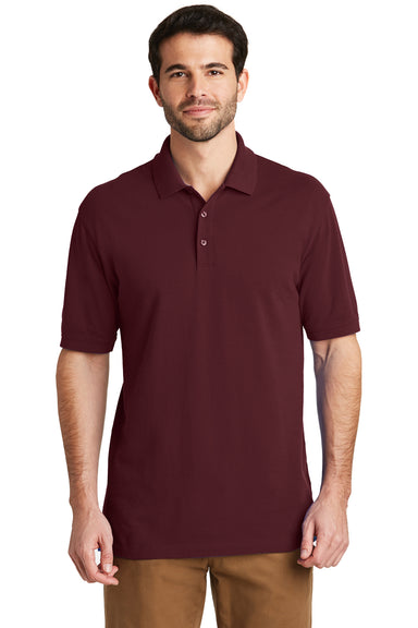 Port Authority K8000 Mens Wrinkle Resistant Short Sleeve Polo Shirt Maroon Front