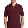 Port Authority Mens Wrinkle Resistant Short Sleeve Polo Shirt - Maroon - Closeout
