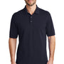 Port Authority Mens Wrinkle Resistant Short Sleeve Polo Shirt - Navy Blue