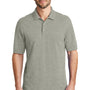 Port Authority Mens Wrinkle Resistant Short Sleeve Polo Shirt - Heather Oxford Grey