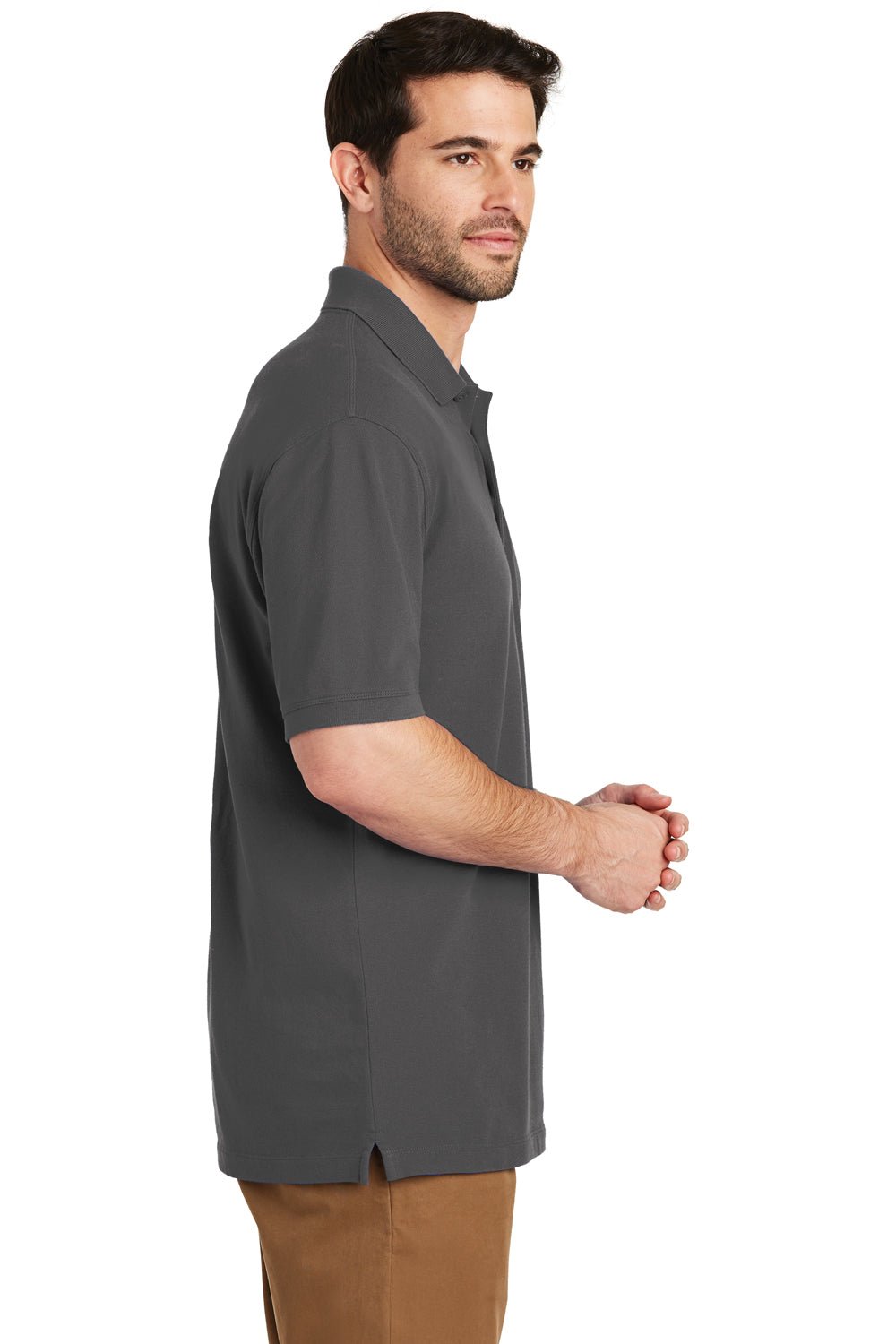Port Authority K8000 Mens Wrinkle Resistant Short Sleeve Polo Shirt Sterling Grey Side