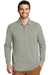 Port Authority K8000LS Mens Wrinkle Resistant Long Sleeve Polo Shirt Heather Oxford Grey Front