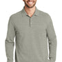 Port Authority Mens Wrinkle Resistant Long Sleeve Polo Shirt - Heather Oxford Grey