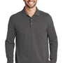 Port Authority Mens Wrinkle Resistant Long Sleeve Polo Shirt - Sterling Grey