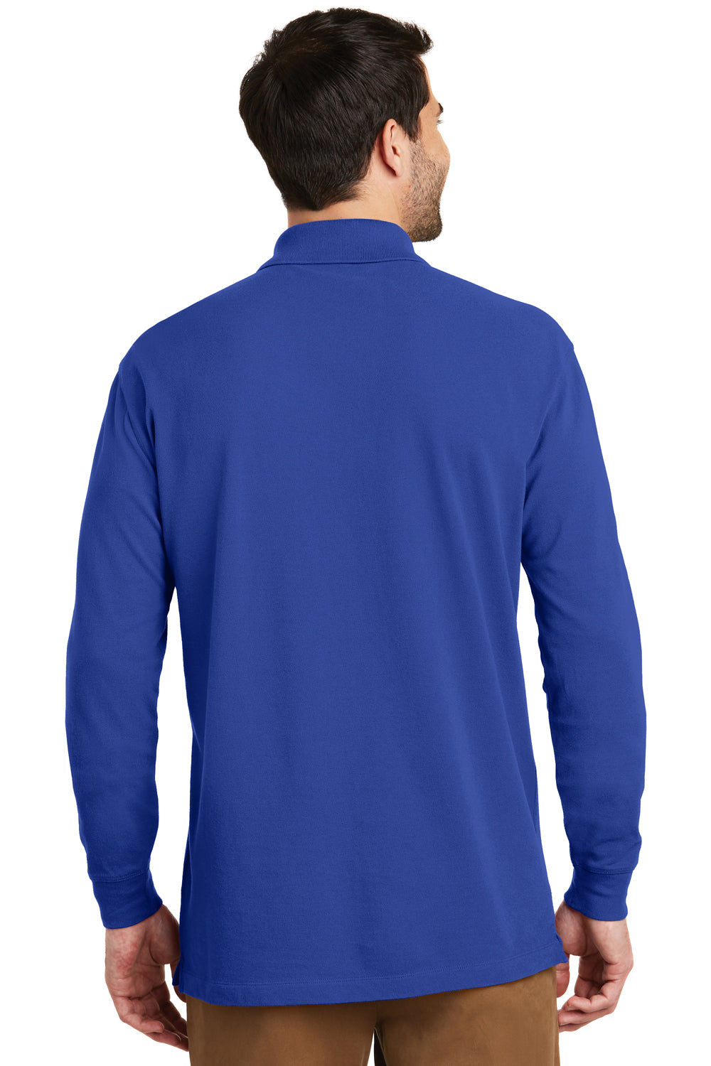Port Authority K8000LS Mens Wrinkle Resistant Long Sleeve Polo Shirt Royal Blue Back
