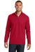 Port Authority K806 Mens Moisture Wicking 1/4 Zip Sweatshirt Red Front