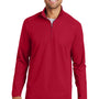 Port Authority Mens Moisture Wicking 1/4 Zip Sweatshirt - Rich Red - Closeout