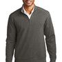 Port Authority Mens 1/4 Zip Long Sleeve Sweater - Heather Charcoal Grey